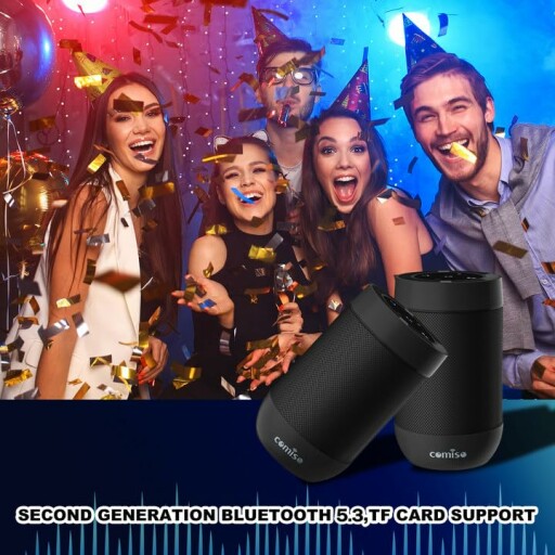 Dual pairing wireless speaker with surround sound in front of a concert screen