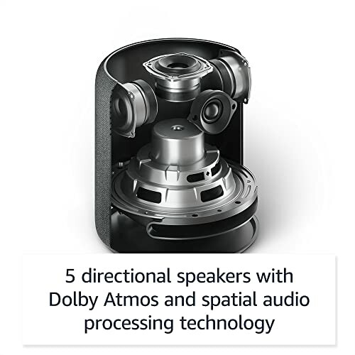 Cutaway view of 5 directional speakers with Dolby Atmos technology.