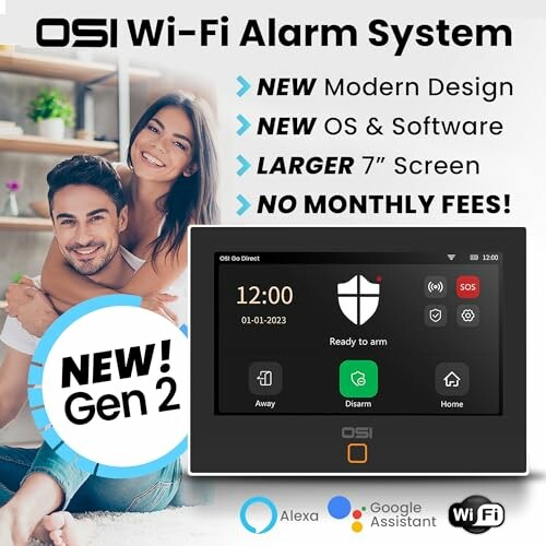 OSI Wi-Fi Alarm System Gen 2 with new design and larger screen.