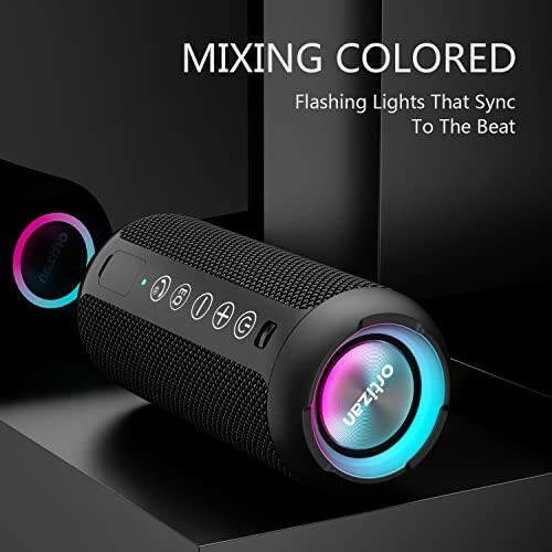 Portable Bluetooth speaker with flashing lights