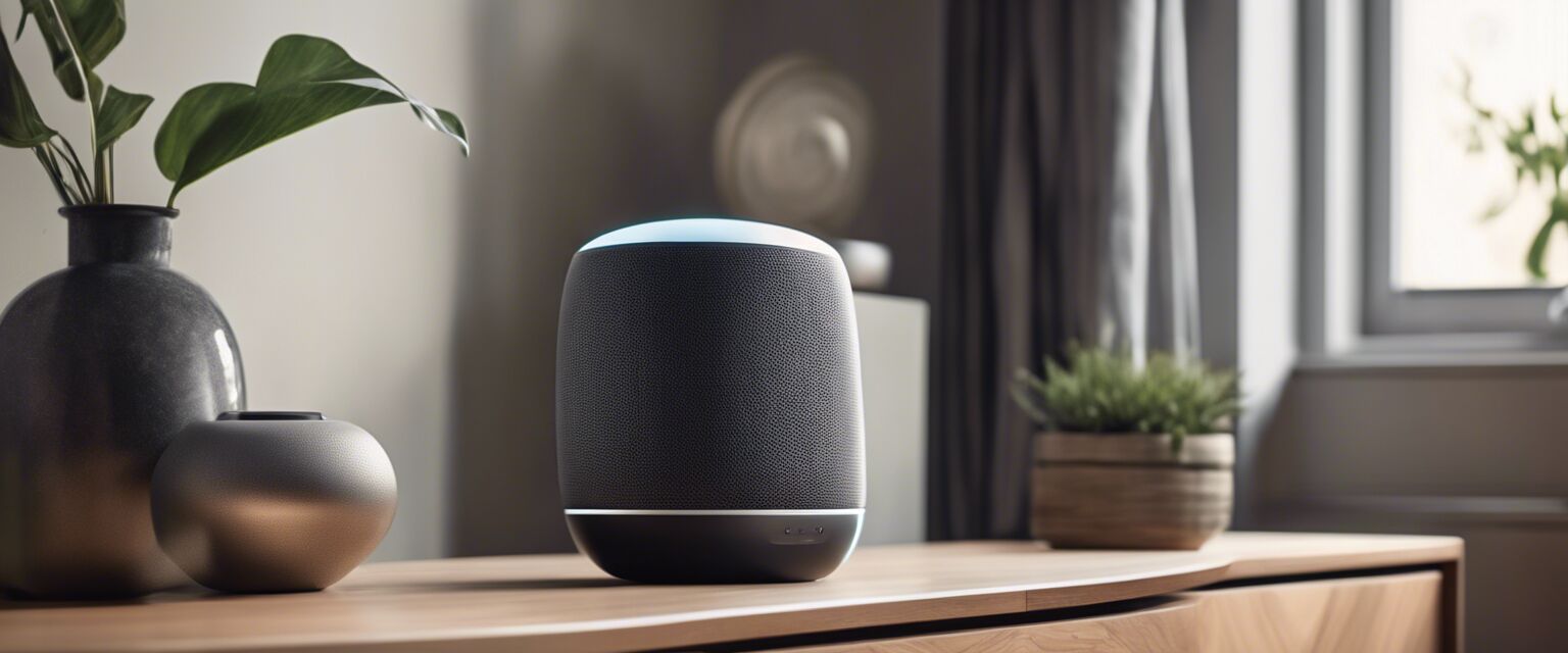 Smart speaker in a living room