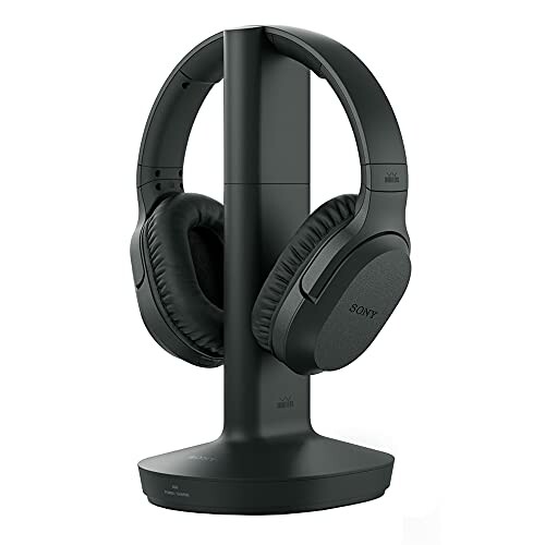 Sony wireless headphones on a stand